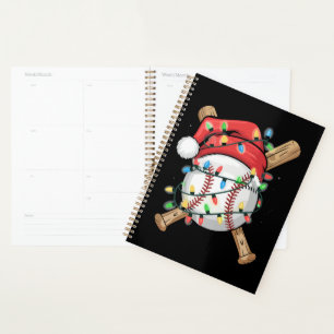 Santa Sports Christmas Baseball Player  Planner