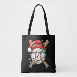 Santa Sports Christmas Baseball Player  Tote Bag