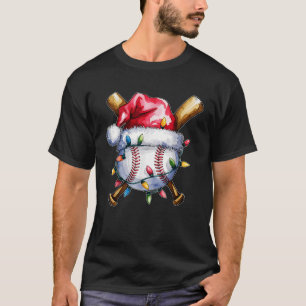 Santa Sports Design For Men Boys Christmas Basebal T-Shirt