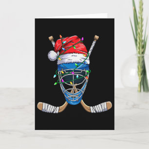 Santa Sports Design For Men Boys Christmas Hockey  Card