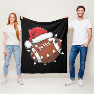 Santa Sports Men Boys Christmas Football Player  Fleece Blanket