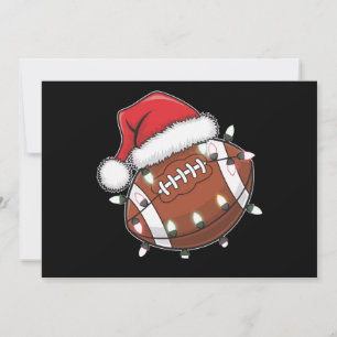 Santa Sports Men Boys Christmas Football Player Holiday Card