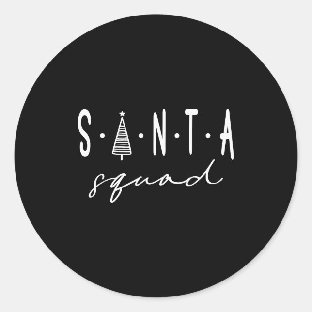 Santa Squad Christmas Team Santa Crew Family Match Classic Round Sticker (Front)