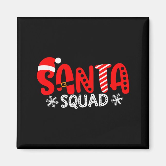 Santa Squad Christmas Team Santa Crew Family Match Magnet (Front)