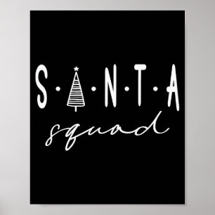 Santa Squad Christmas Team Santa Crew Family Match Poster