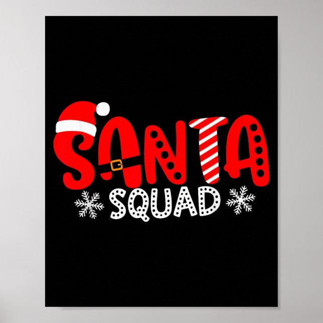 Santa Squad Christmas Team Santa Crew Family Match Poster (Front)