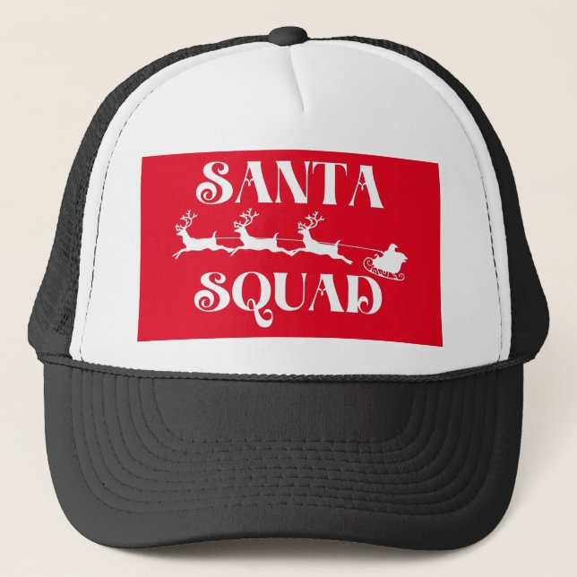 Santa Squad Christmas Trucker Hat (Front)