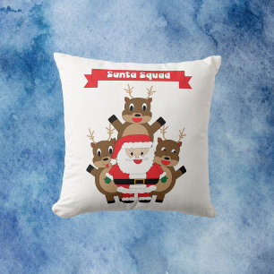 Santa Squad Funny Reindeer Cushion