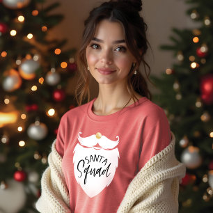 Santa Squad Jolly Santa White Beard Typographic Tri-Blend Shirt
