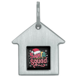 Santa Squad Xmas Squad Family Matching Santa Crew Pet ID Tag