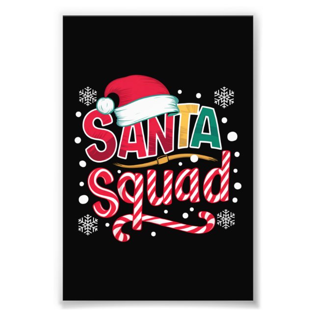 Santa Squad Xmas Squad Family Matching Santa Crew Photo Print (Front)
