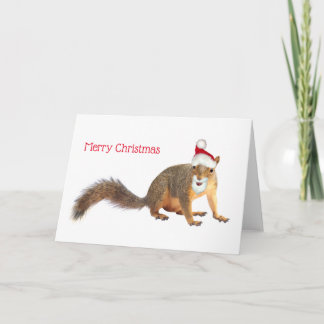 Santa Squirrel Christmas Card