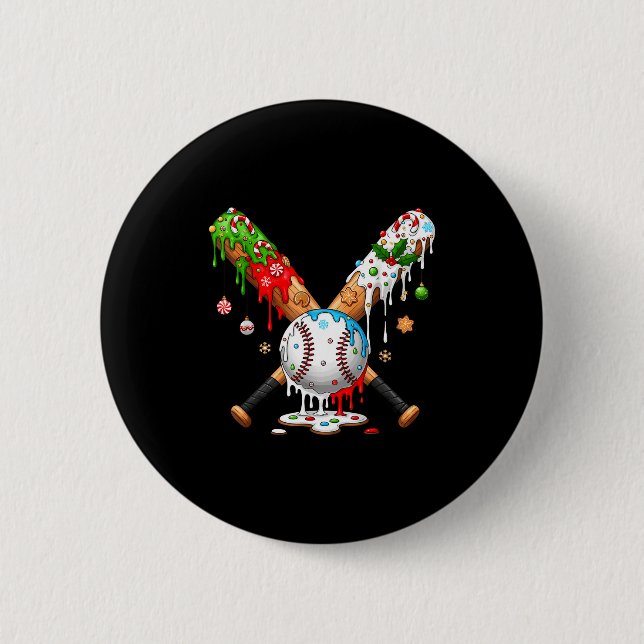 Santa Srts Design For Men Boys Christmas Baseball  6 Cm Round Badge (Front)