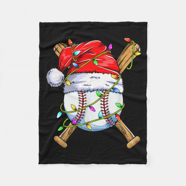 Santa Srts Design For Men Boys Christmas Baseball  Fleece Blanket (Front)