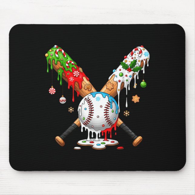 Santa Srts Design For Men Boys Christmas Baseball  Mouse Mat (Front)