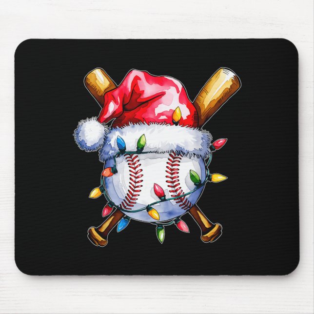 Santa Srts Design For Men Boys Christmas Baseball  Mouse Mat (Front)