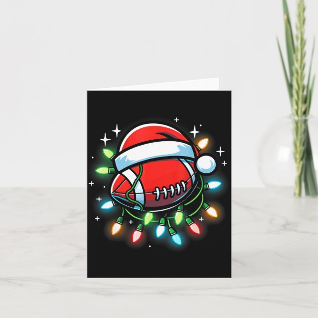 Santa Srts Design For Men Boys Christmas Football  Card (Front)