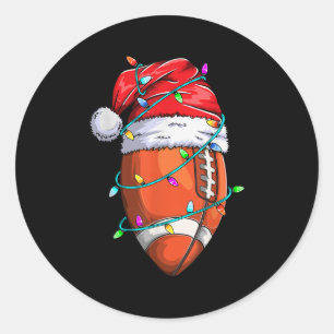 Santa Srts Design For Men Boys Christmas Football  Classic Round Sticker