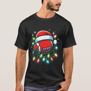 Santa Srts Design For Men Boys Christmas Football T-Shirt