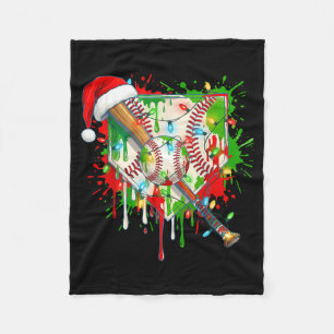Santa Srts Ice Baseball Christmas Xmas Pajama Kid  Fleece Blanket
