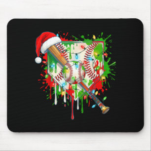 Santa Srts Ice Baseball Christmas Xmas Pajama Kid  Mouse Mat