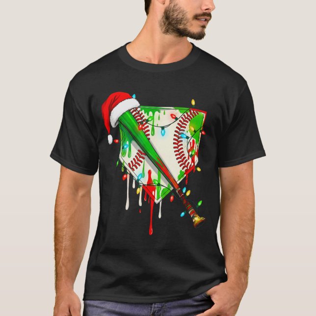 Santa Srts Ice Baseball Christmas Xmas Pajama Kid  T-Shirt (Front)