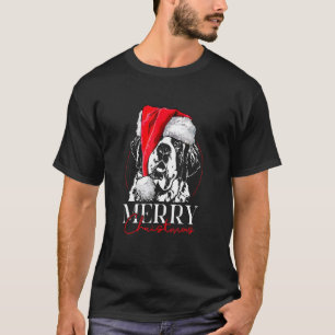 Santa St Bernard Merry Christmas dog mum dog T-Shirt