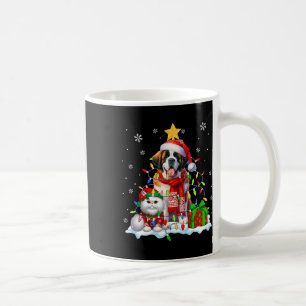 Santa St. Bernard With Elf Cat Christmas Lights Ow Coffee Mug