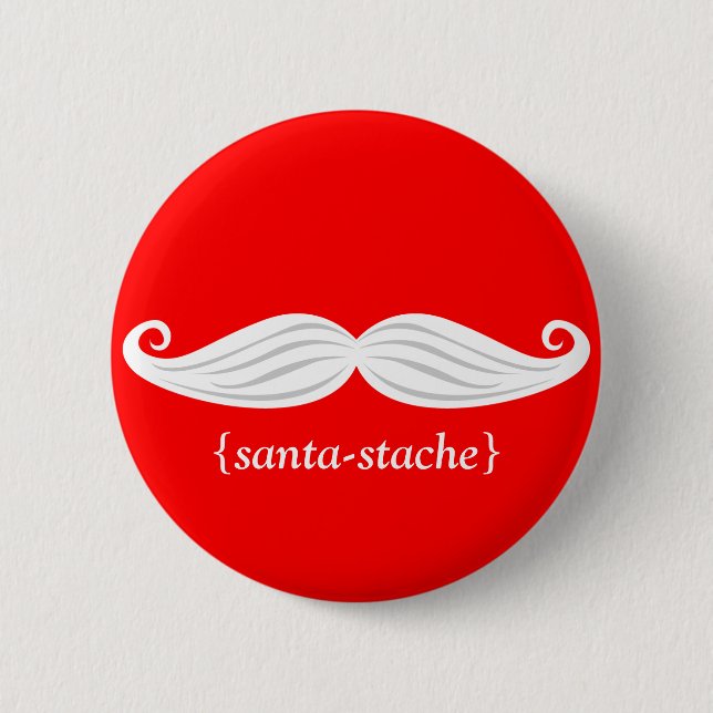 Santa-Stache 6 Cm Round Badge (Front)