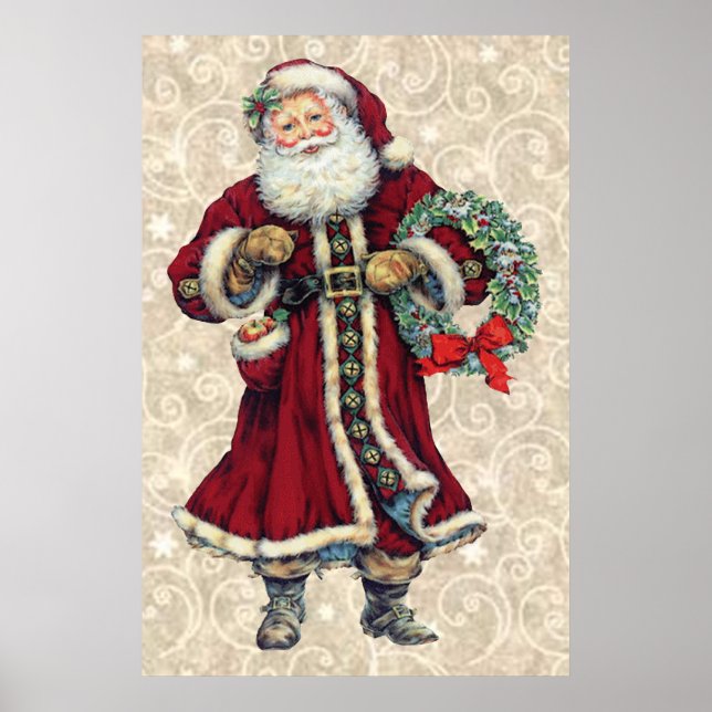 santa standing vintage poster (Front)
