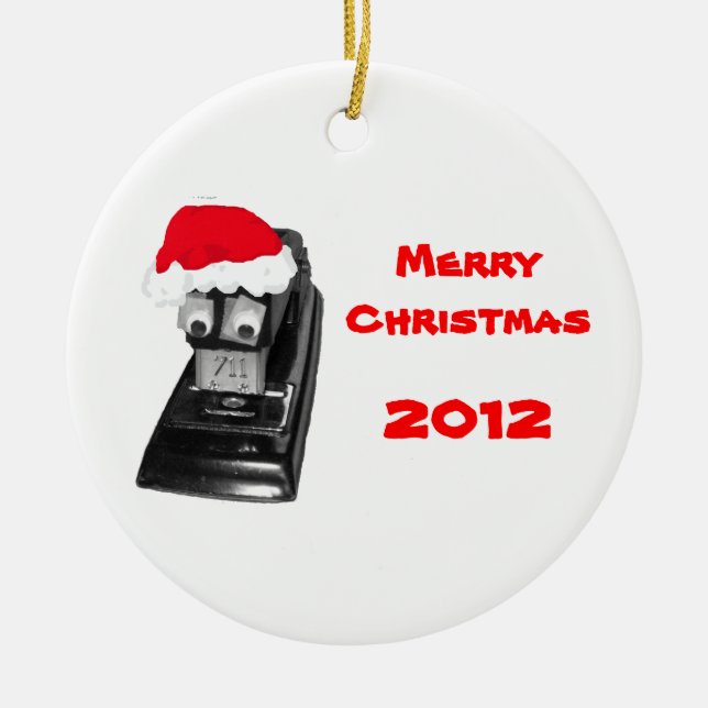 Santa Stapler Merry Christmas 2010 Ornament (Front)