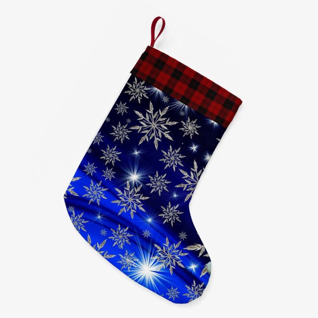 SANTA STARS XMAS SMALL CHRISTMAS STOCKING (Front (Hanging))