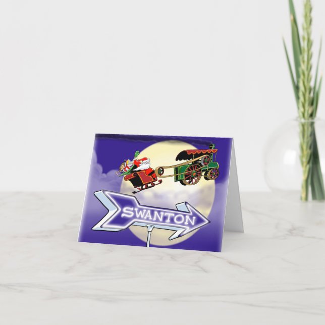 Santa Steam Tractor Swanton Card (Front)