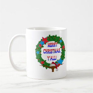 Santa Steer - Merry Christmas Y'all Coffee Mug
