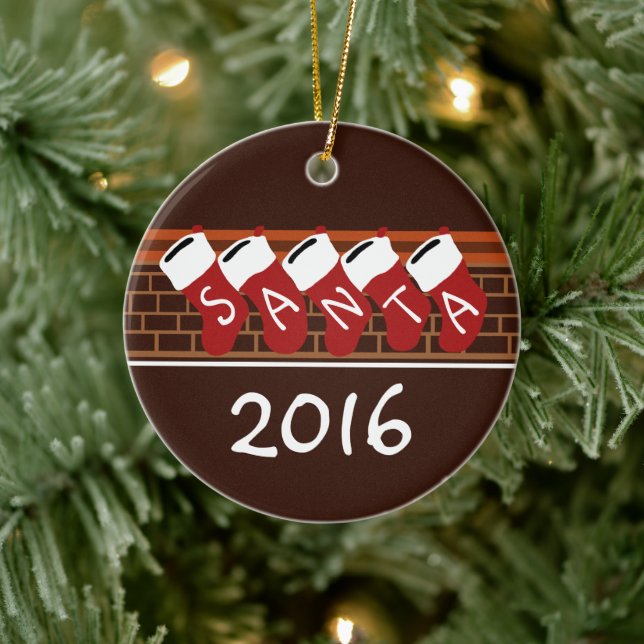 Santa Stockings Christmas Tree Christmas Ornament (Tree)