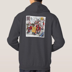 Santa Strike dark gray hooded sweatshirt back