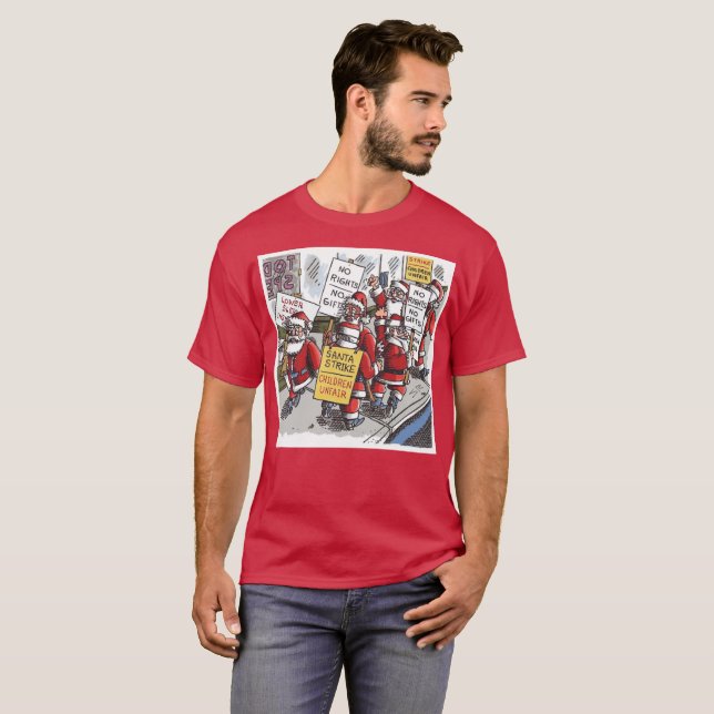 Santa Strike men cardinal red T-shirt (Front Full)