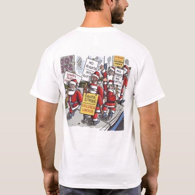 Santa Strike men white T-shirt back (Back)