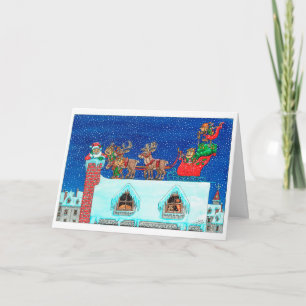 Santa Stuck in Chimney (Christmas Card #21)