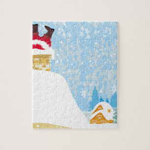santa stuck in chimney jigsaw puzzle