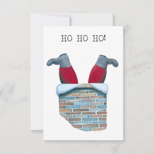 Santa Stuck in the Chimney Card