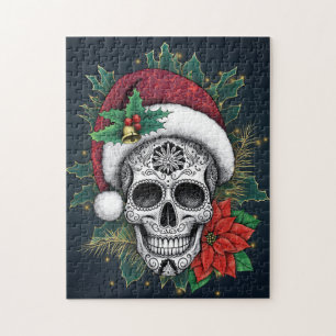 Santa Sugar Skull Jigsaw Puzzle
