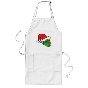 Santa Sugar Skull Long Apron