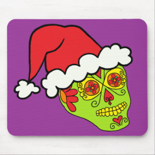 Santa Sugar Skull Mouse Mat