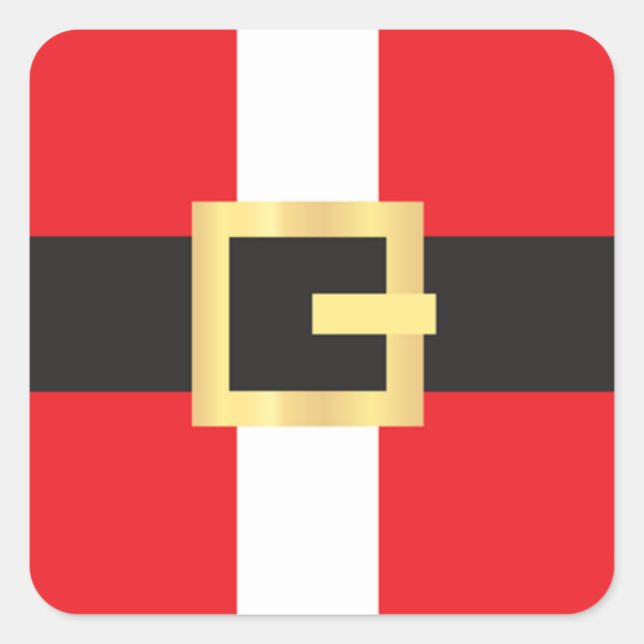 Santa Suit Belt Christmas Square Sticker (Front)