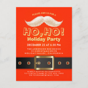 Santa Suit Christmas Ho, Ho, Holiday Party Invite