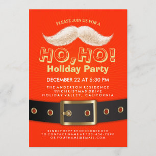 Santa Suit Christmas Ho, Ho, Holiday Party Invite