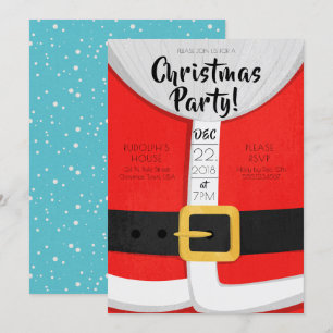 Santa Suit Christmas Holiday Party Invite