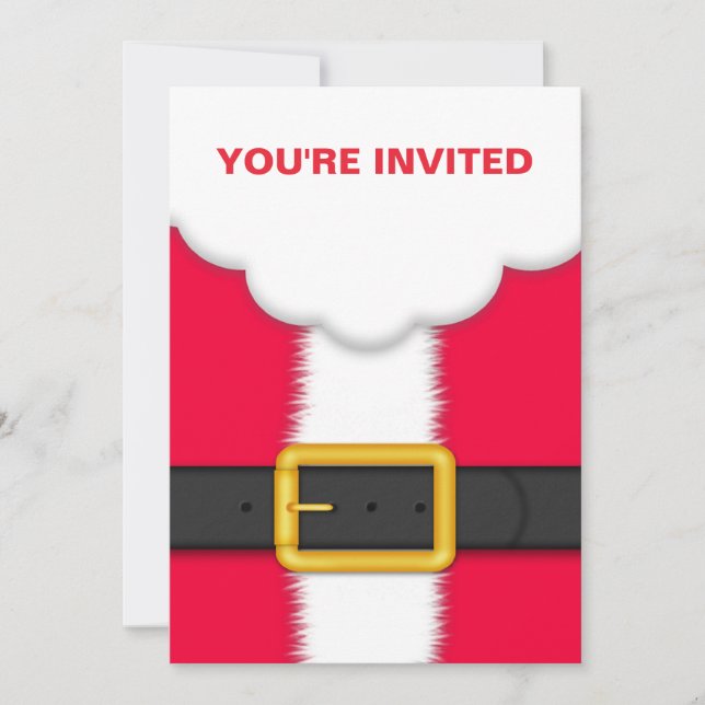 Santa Suit Christmas Party Invitation (Front)