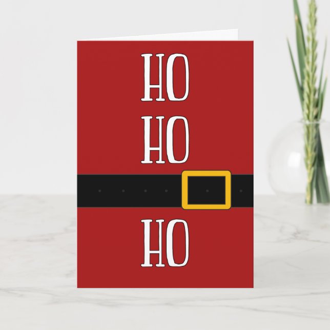 Santa Suit Ho Ho Ho Christmas Holiday Card (Front)